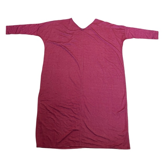 Yana K One Size Baby French Terry Poncho Tunic Dress Burgundy NWT - Picture 2 of 7